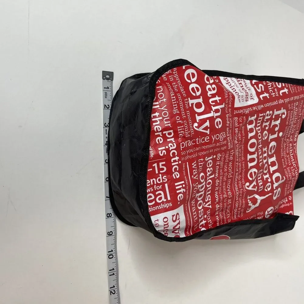 Lululemon Tote Bag, Red/black, Small, ~11”x9”x4”, Reusable Shopping Bag - Picture 8 of 9